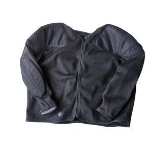 Vintage Vanson Motorcycle Riding Jacket XL Black Leather Mesh Armored Zip Biker